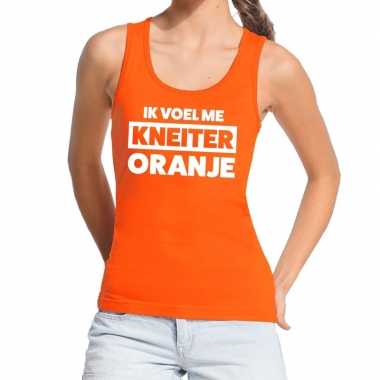 Kneiter oranje koningsdag tanktop / mouwloos shirt oranje dames