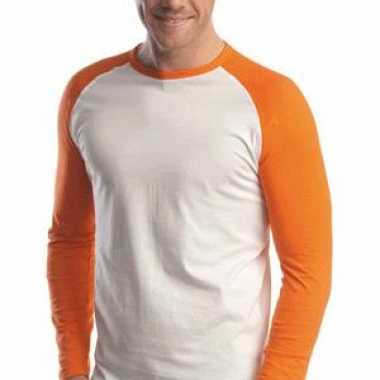 Oranje baseball t-shirts heren