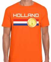 Holland landen t shirt oranje heren